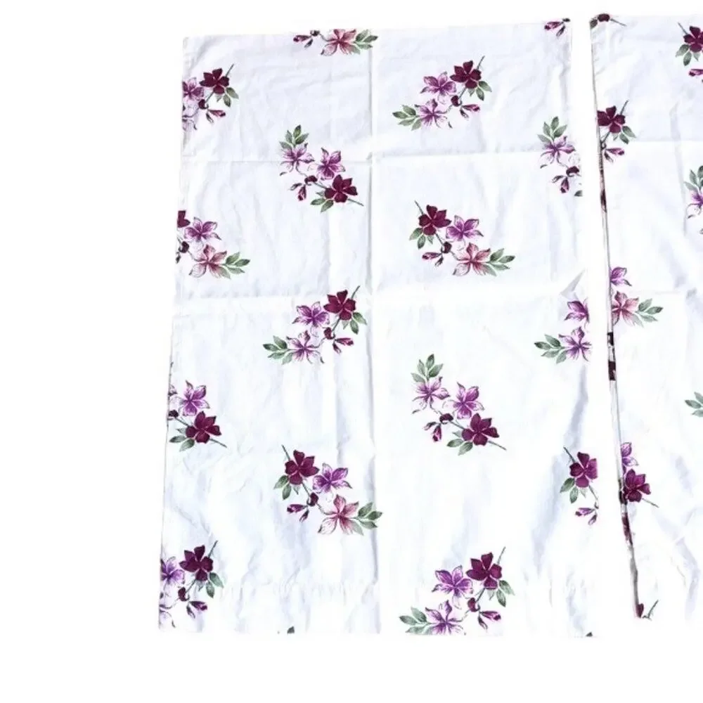 2 Bed‎ Pillow Cases Vintage Floral French Country VIOLETS Cottage Farm Romantic